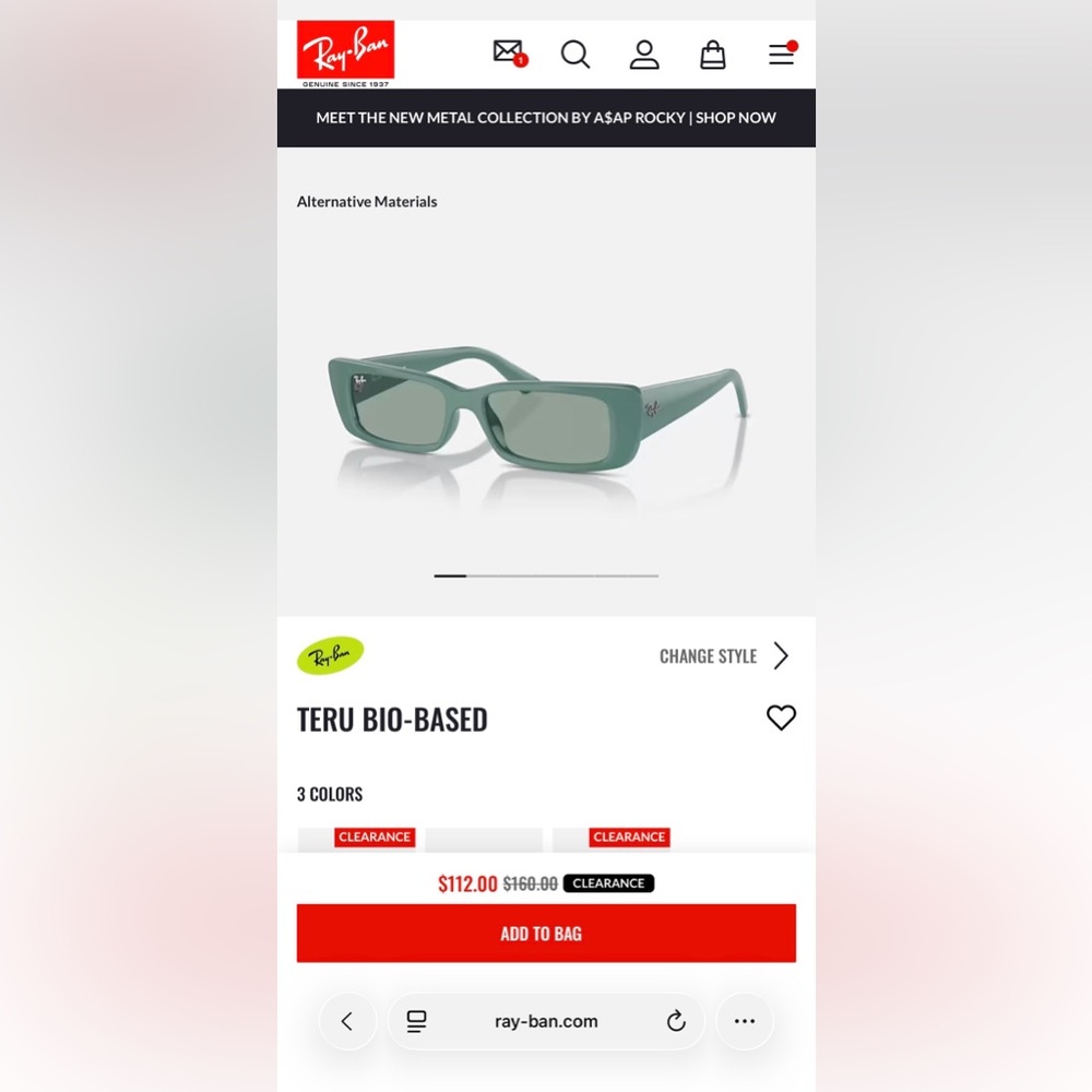 Ray-Ban Aqua Blue Sunglasses